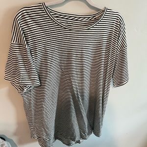Madewell black and white stripe tee